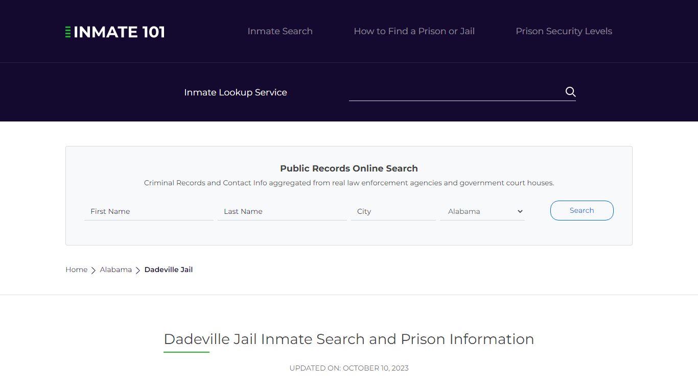 Dadeville Jail Inmate Search and Prison Information